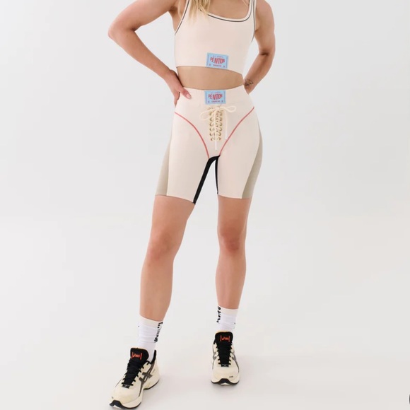 PE NATION UNDEFEATED BIKE SHORT IN PEARLED IVORY XS - Picture 2 of 7